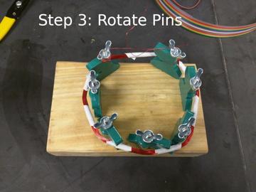 Third step using the pegs