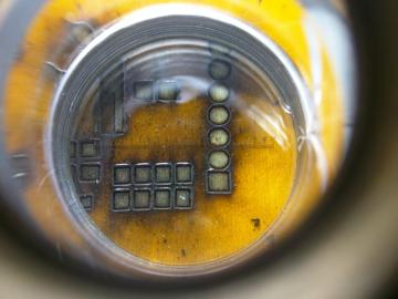 This soldermask stencil melts the features too large