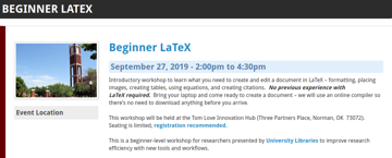LaTeX Workshop Announcement