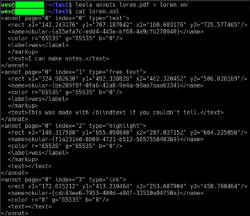 Leela is a little known program to view Linux PDF annotations as text