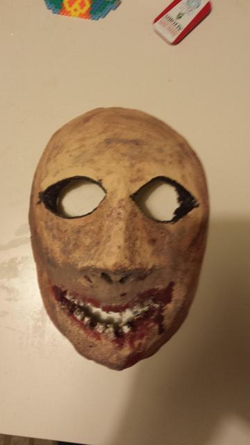 Paint is applied. Looks like a rough makeup day.